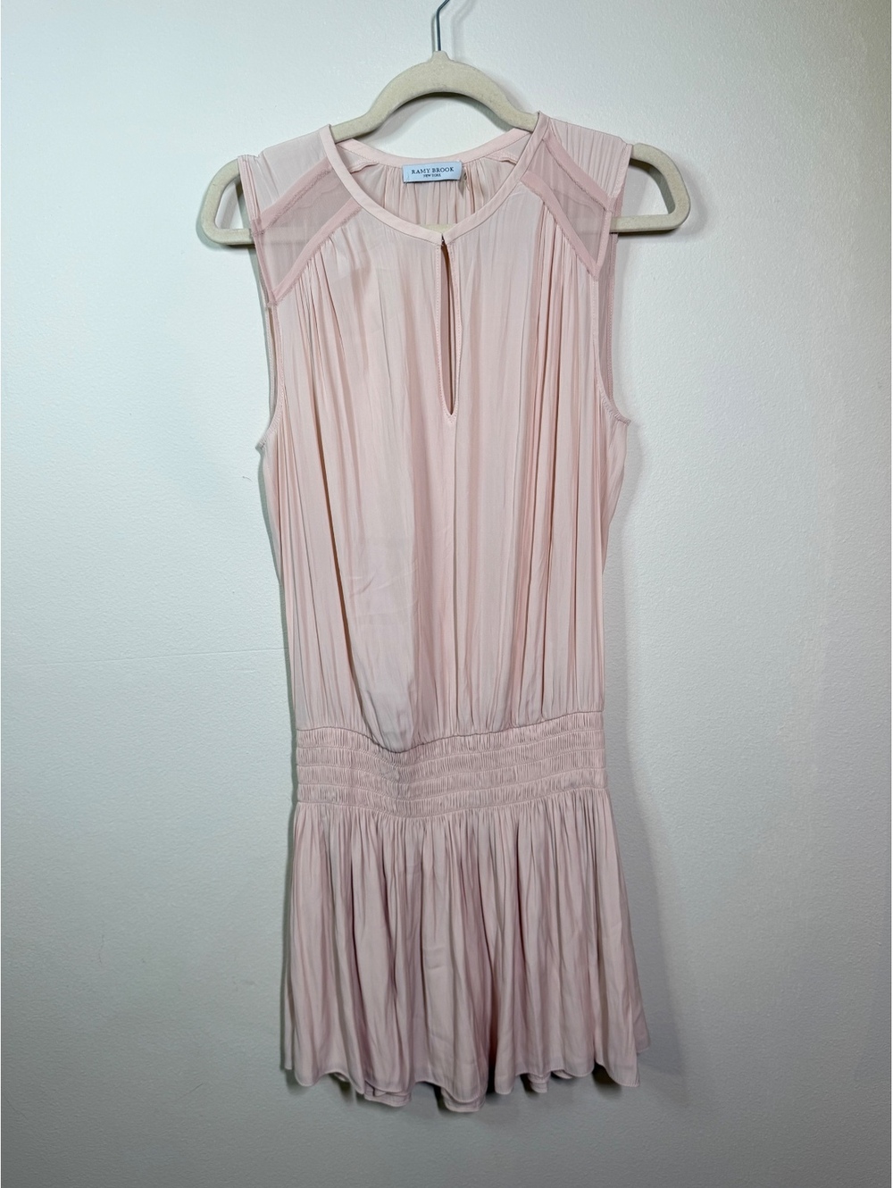 Ramy Brook Sleeveless Light Pink Pleated midi Dress